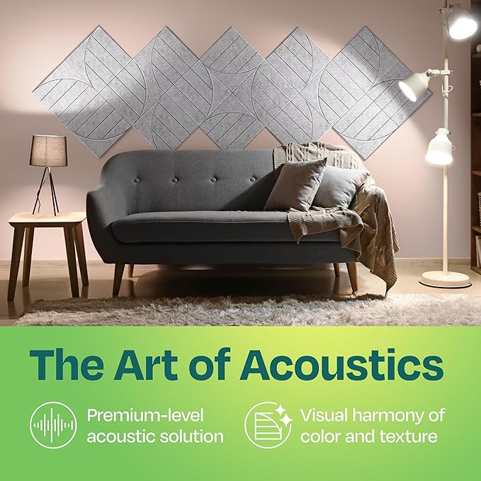 Acoustic Panels 12-Pack Soundproof Wall Panels 12"x12"x0.4" Decorative Sound - Image 2