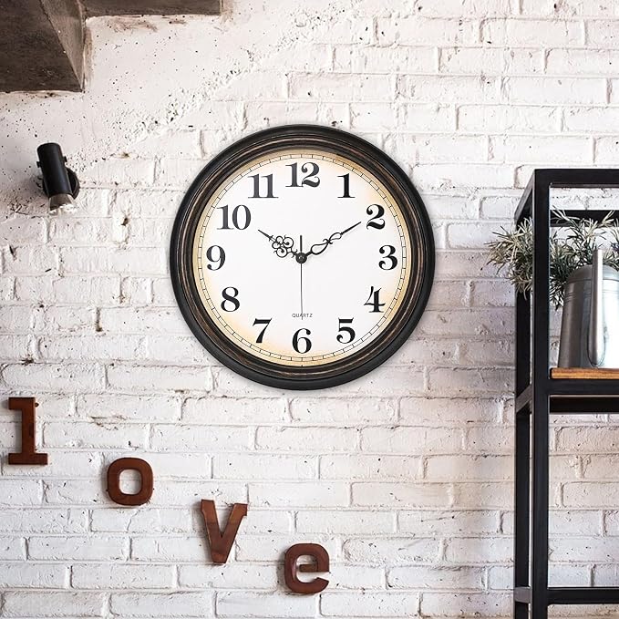 Yoiolclc Large Wall Clock 16 Inch Silent Non-Ticking Vintage Wall Clocks - Image 4