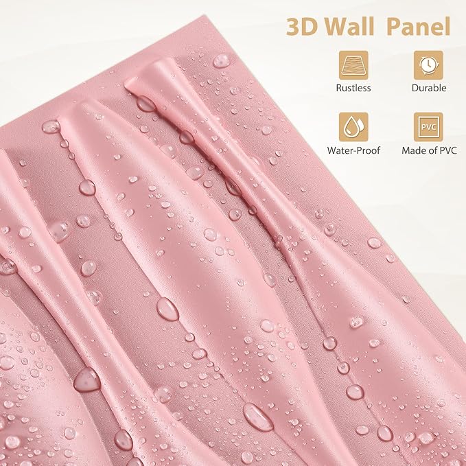 Heikki 30 Pack 3D Wall Panel for Interior Wall Décor, PVC Flower Textured Wall - Image 2