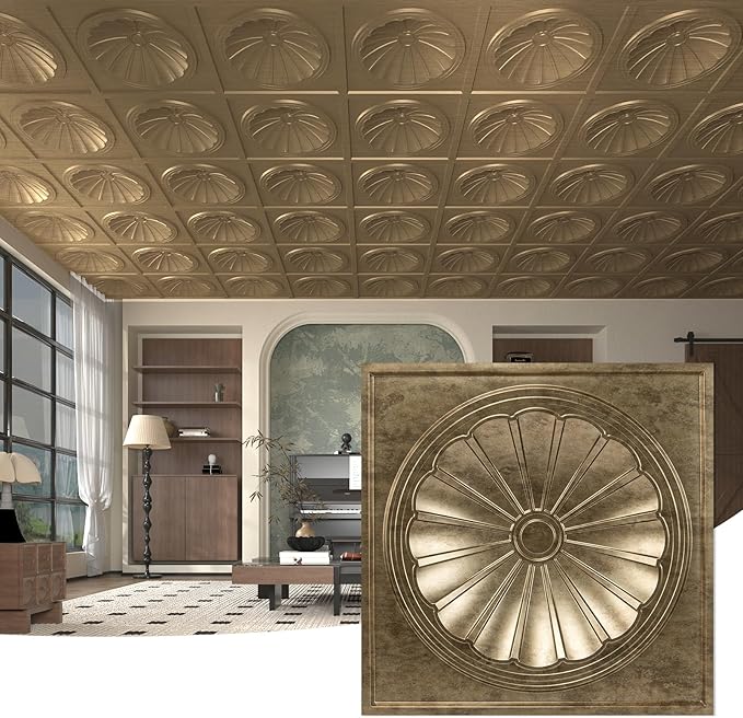 Art3dwallpanels Ceiling Tiles 12 Pack Drop Ceiling Tiles, 24 x 24 Inch High by Art3dwallpanels