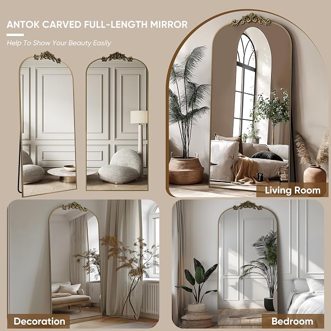 Antok Arched Full Length Mirror, Standing/Wall Hanging Large Mirror - Image 6