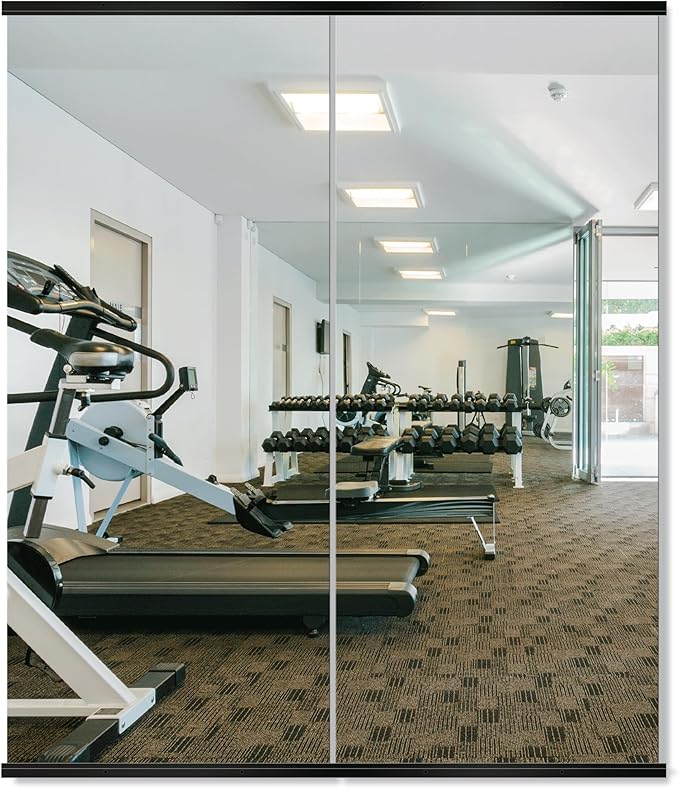 Delma Large Full Body Mirror for Yoga, Frameless Wall-Mounted Glass Panel 2PCS by Delma