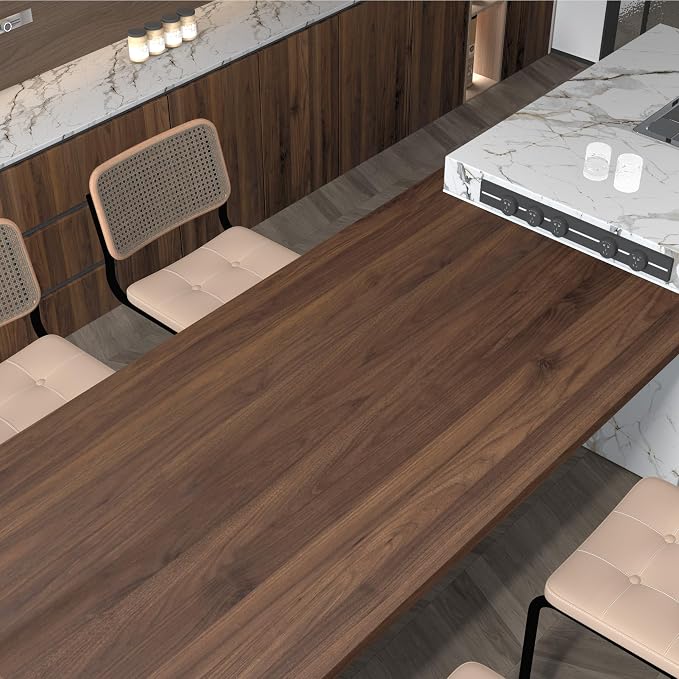 BOMENG Large Walnut Wood Wallpaper Peel and Stick Matte 48"x354" Dark Brown - Image 4