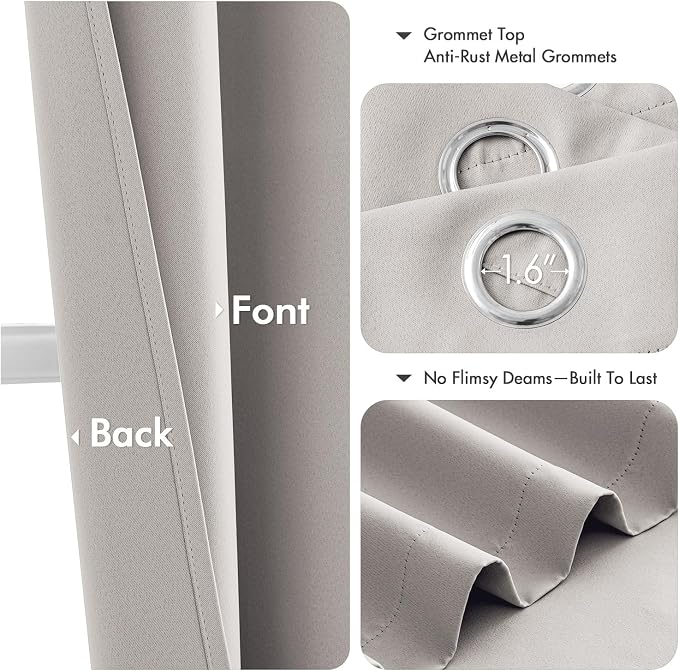 MIULEE Blackout Curtains for Bedroom Living Room 2 Panels, Thermal Insulated - Image 4