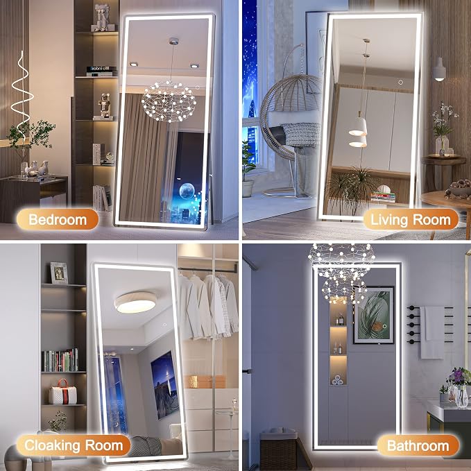 Hasipu Full Length Mirror with Lights, Full Body Dressing Hanging Mounted Mirror - Image 9
