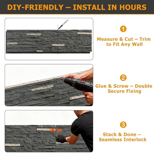 ROOMTEC 1-Pack Faux Stone Wall Covering Panels - Image 5