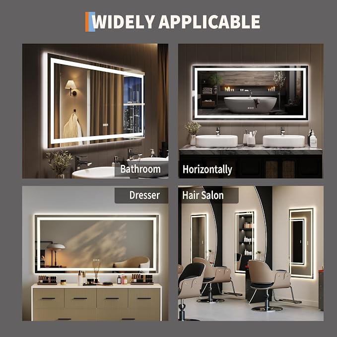 GarveeHome 55x26 LED Bathroom Mirror - Image 7
