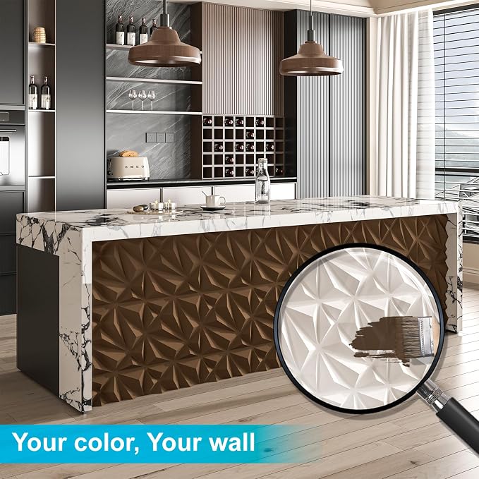 Art3d 33-Pack 3D Wall Panel for Interior Wall Décor, Diamond Textured PVC - Image 7
