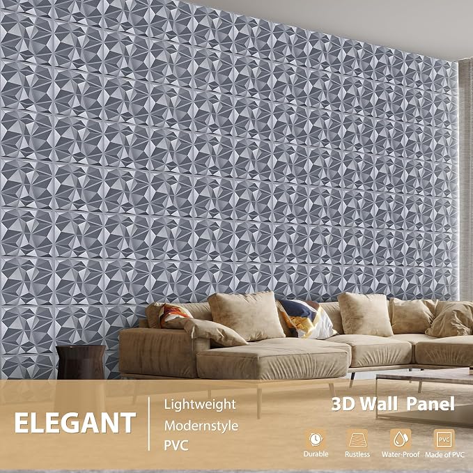 Heikki 30 Pack 3D Wall Panel for Interior Wall Décor, PVC Flower Textured Wall - Image 2