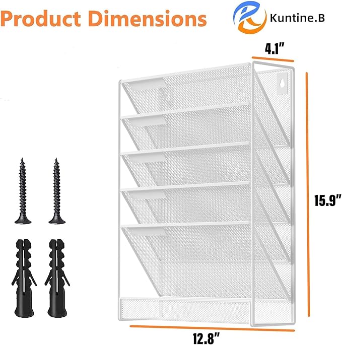 Kuntine.B 6-Tier Wall File Organizer Hanging File Organizer Cubicle Organizer - Image 2