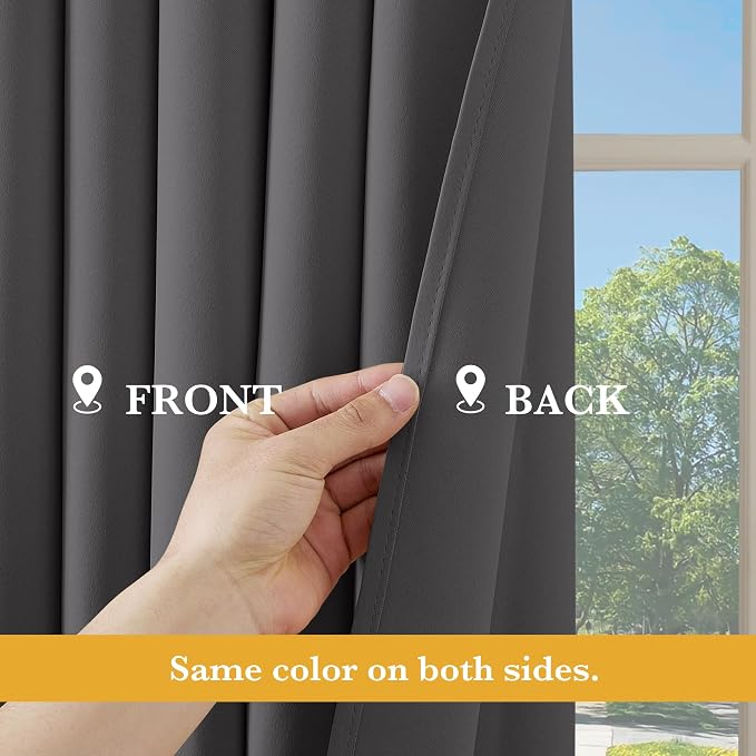 RYB HOME Blackout Thermal Insulated Curtains, Portable Curtain - Image 5