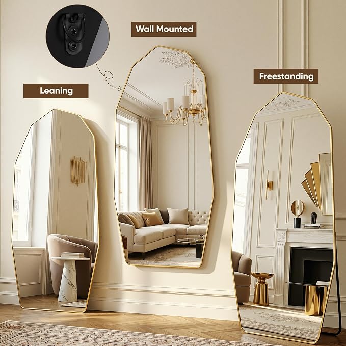 Antok Full Length Mirror, Free Standing Wall Mounted or Leaning Full Body Mirror - Image 7