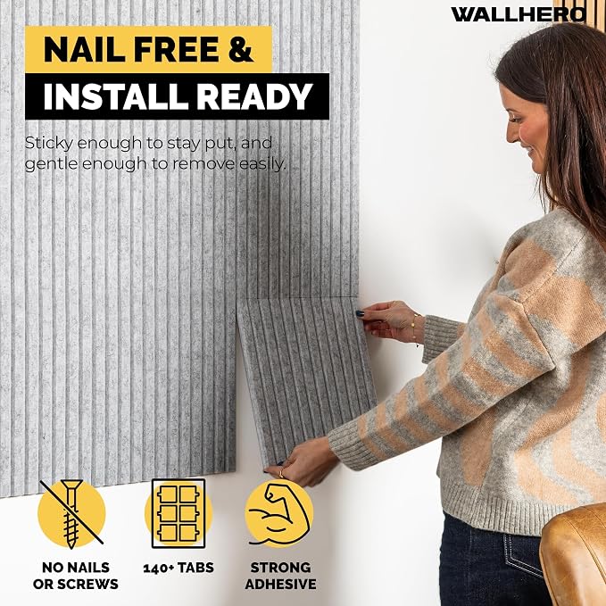 WALLHERO Office Cork Board, Tac Board, Large Felt Board, Wall Protector - Image 2
