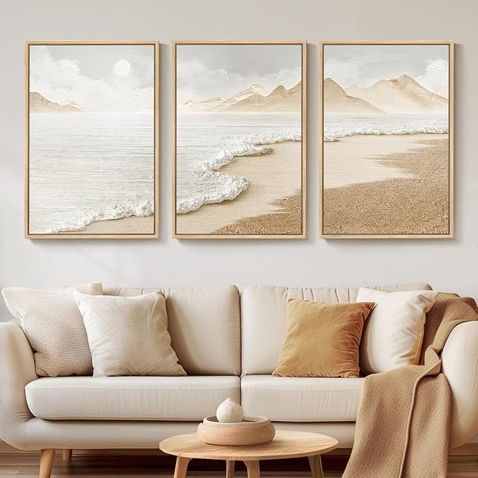 Framed Boho Beach Coastal Wall Art by Cuspin