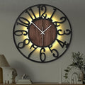 24'' Silent Wall Clock with Night Light, Glow in The Dark Decorative Wall Clock by Casaformia