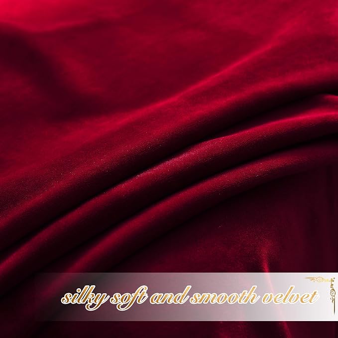 NICETOWN Christmas Red Velvet Textured Curtains/Draperies, Home Decoration - Image 5