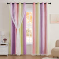 XiDi Curtains for Bedroom Decor, Rainbow Pink PurpleYellow52/90/1 by Addsomecolortolife