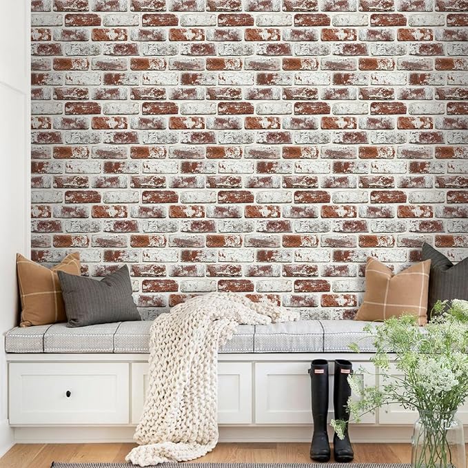 COMSTICKC 3D Faux Brick Wall Panels Peel and Stick, Small Size Self Adhesive - Image 6