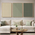 Large Framed Green and Neutral Beige Abstract Wall Art by Cuspin