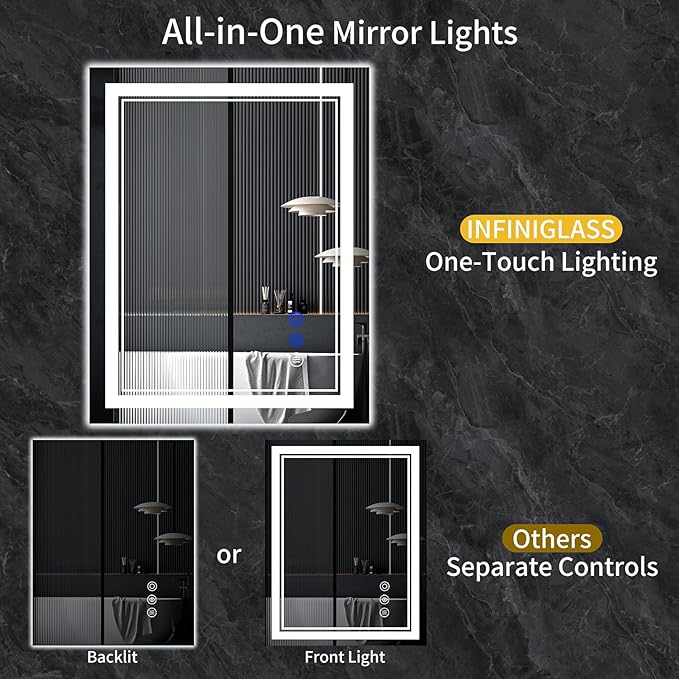 32"x30" LED Bathroom Mirror - Image 2