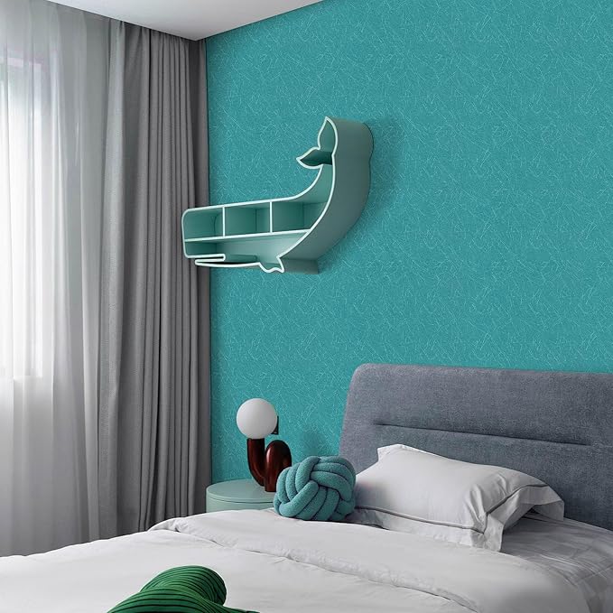 Teal Peel and Stick Self Adhesive Wallpaper - Image 2