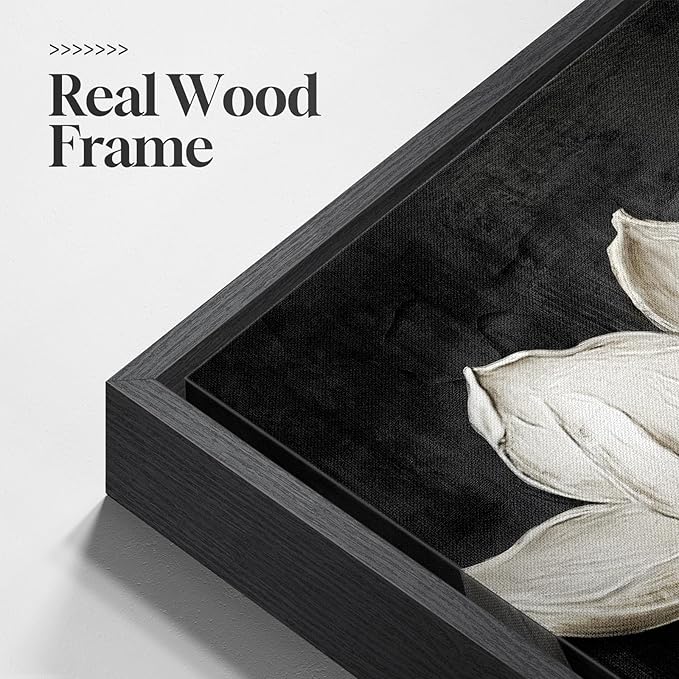 Large Framed Black and White Botanical Wall Art - Image 6