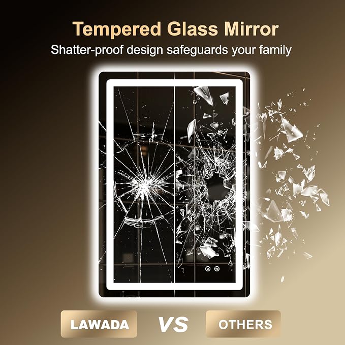 LED Bathroom Mirror, Smart Anti-Fog, Stepless Dimmable - Image 7