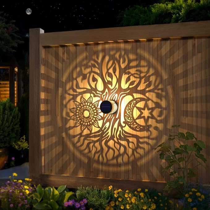 4 Pack Large Solar Fence Lights Metal Solar Powered Outdoor Wall Deck Step - Image 4