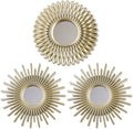 BONNYCO Gold Mirrors for Wall Pack of 3, Round Wall Mirrors Bedroom Room and by BONNYCO