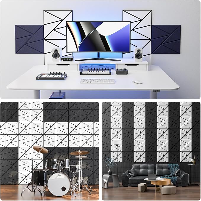 12 pack Acoustic Panels With Self-Adhesive, Sound Panels High Density, - Image 4