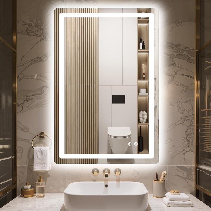 Delma LED Bathroom Mirror with Lights, 36x24 Vanity Mirror by Delma