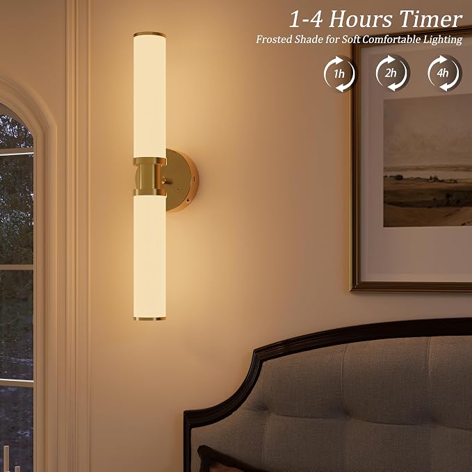 Rayogale Battery Operated Wall Sconce Set of 2, Modern Rechargeable Wall Lights - Image 4