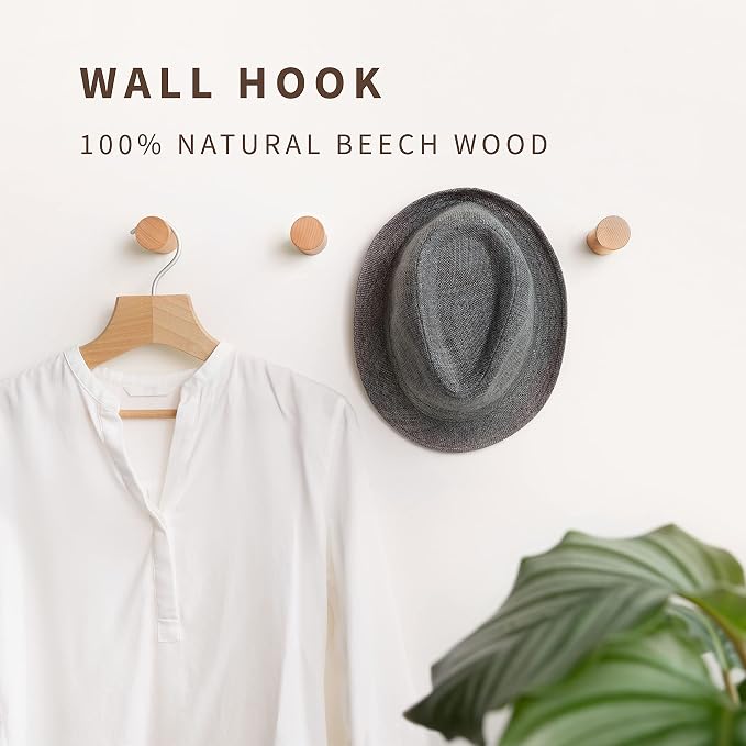 NAUMOO Natural Wooden Wall Hooks - Image 2