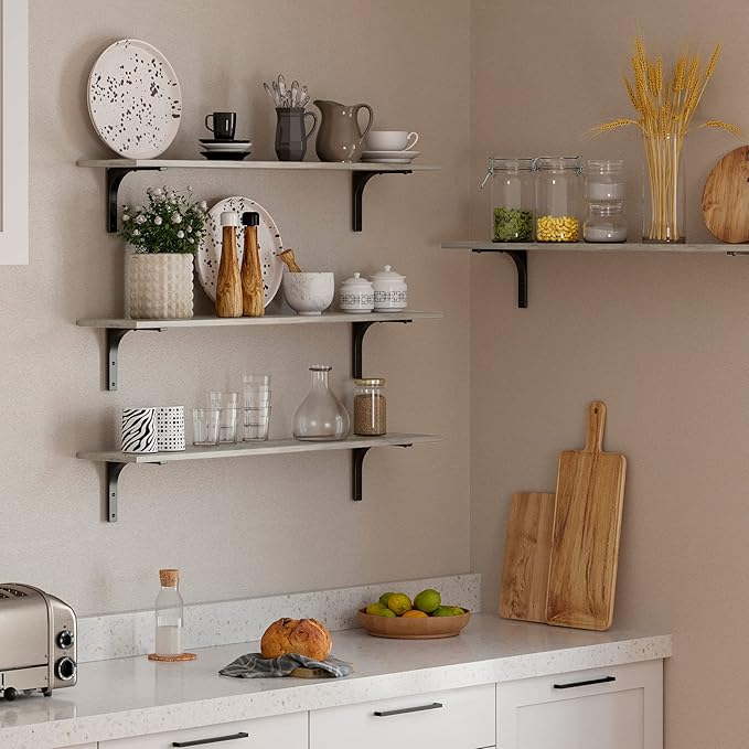 DINZI LVJ Long Wall Shelves, 39.4Inch Wall Mounted Shelves Set of 2, Extra - Image 4