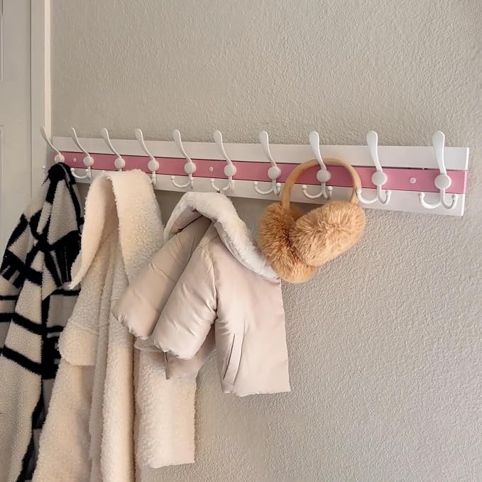 SKOLOO Coastal Coat Rack Wall Mount-38.12" Beach House Entryway Wooden Coat Hook - Image 3
