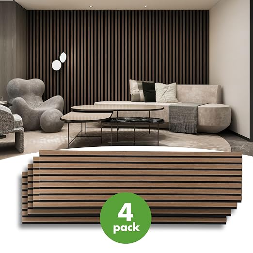 Art3d 4-Pack 12" x 93" Soundproof Wood Slat Panels, 31 sq.ft Acoustic Wall - Image 2