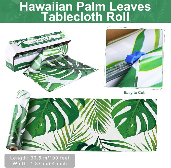 Kochorie 100 Ft x 54 Inch Palm Leaves Tablecloth Roll - Image 2
