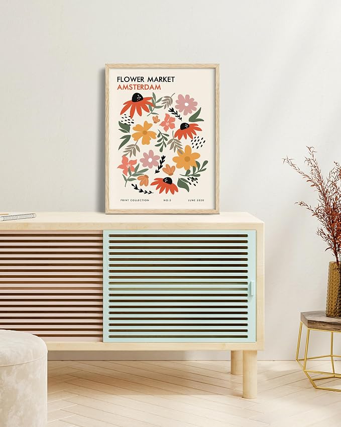 HesenDot Unframed Floral Wall Art Set of 3, 12x16in Flower Market Canvas Prints - Image 3