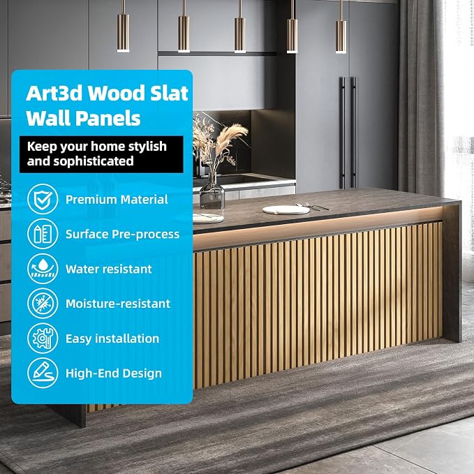 Art3d 6-Piece Wood Slat Panels for Stylish Interior Decor and Ceiling Decoration - Image 4