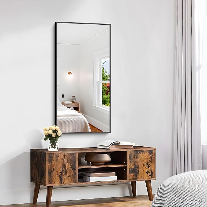 KOCUUY Black Bathroom Mirror, 20x40 Inch Rectangle Mirror - Image 3