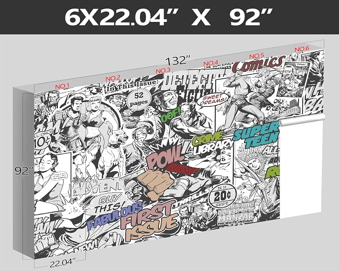 XMPMBM-Cartoon Hand-Painted Comics Nursery Room Fabric Wallpaper Kids Gaming - Image 4