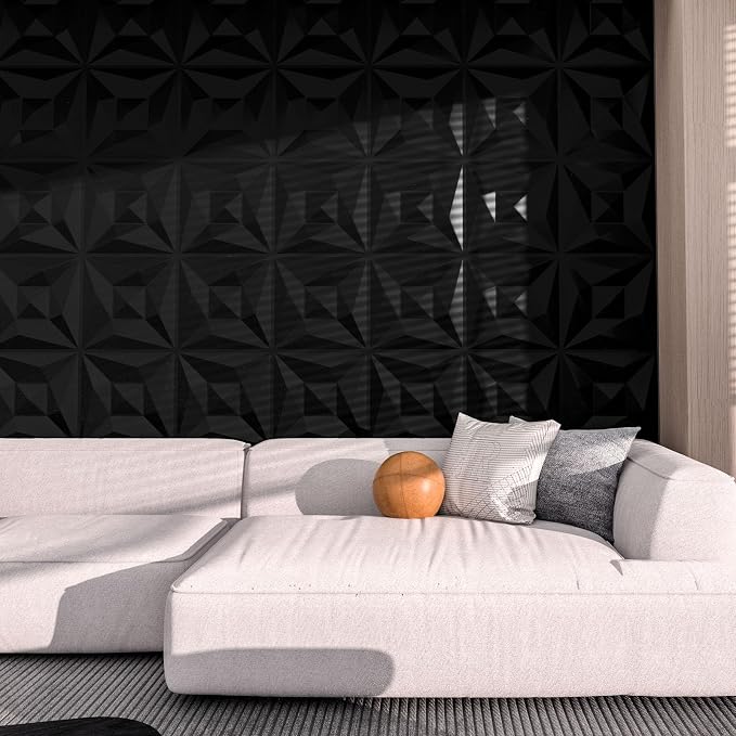 40 PCS 3D Wall Panels for Interior Wall Décor Black 11.8"*11.8" Covering Panels - Image 4