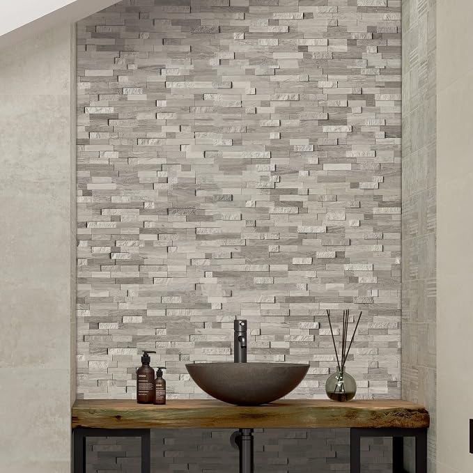 SUNWINGS 5-Sheet Peel and Stick Mosaic Natural 3D Stone Self Adhesive Marble - Image 6