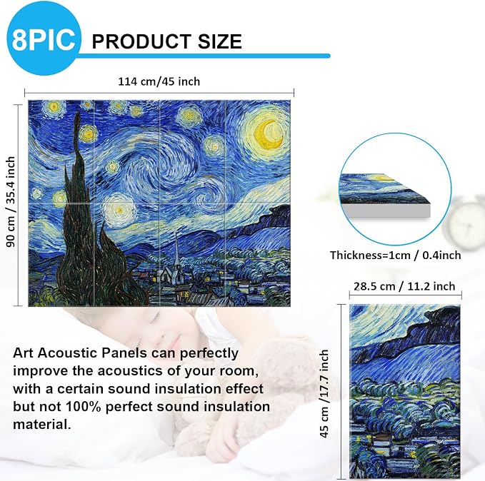 JBER Art Acoustic Panels, 45×36 Inches Acoustical Wall Panels, Sound Absorbing - Image 2