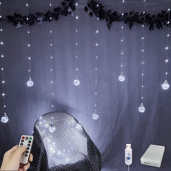 YOLIGHT Wishing Ball Curtain Lights 200 LED Window Curtain String Lights by Yolight