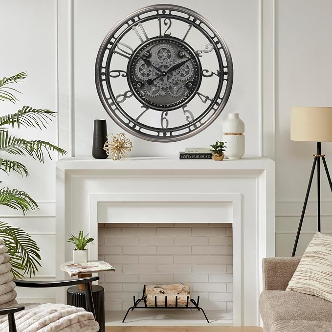 CLXEAST 28 Inch Large Industrial Moving Gear Wall Clock - Image 4