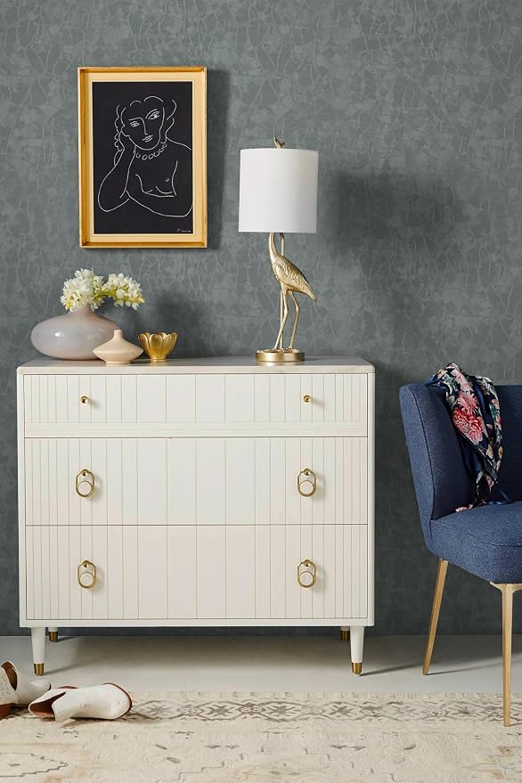 Yasinet Peel and Stick Wall Paper Removable Wallpaper Modern Grey-Green - Image 2