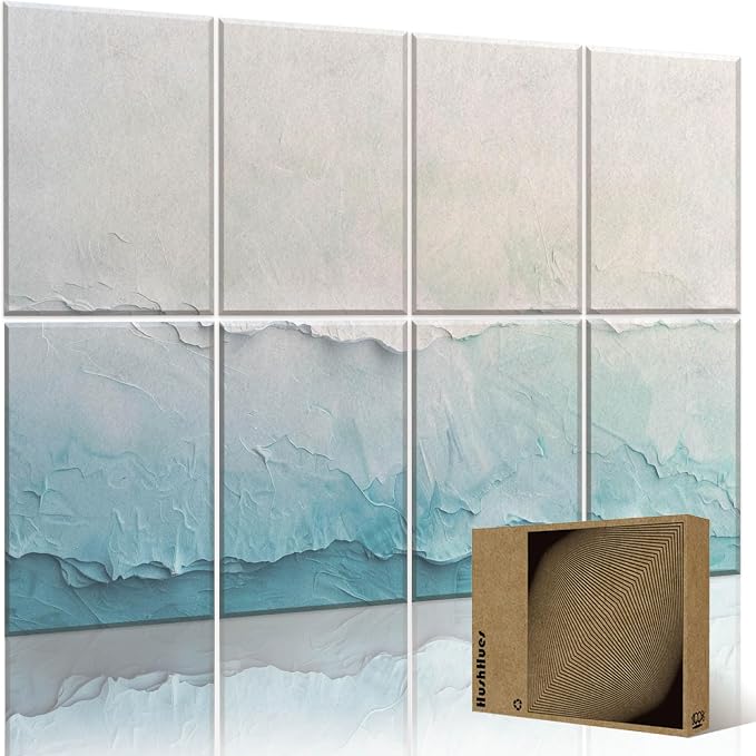 8-Pack Art Acoustic Panels 48x32 Inches Acoustic Wall Panels- Stylish Sound by HushHues
