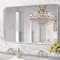 Brushed Nickel Bathroom Wall Mirror, Tempered Glass, Shatter Proof, Hangs by Minuover