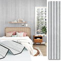 White Grey Wood Panels for Wall Slat Panel Self Adhesive Wood Slat 3D Wall by STICKEEP